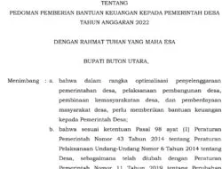 PENGUMUMAN Peraturan Bupati (Perbup) Nomor 2  Tahun  2022 Tentang Pedoman Pemberian Bantuan Keuangan Pemerintah Desa di Kab. Buton Utara