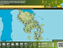 Prakiraan Cuaca Sulawesi Tenggara Tanggal 04 April 2024, Hujan Ringan Hingga Hujan Lebat
