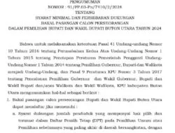 PENGUMUMAN Syarat Minimal dan Persebaran Dukungan Bakal Pasangan Calon Perseorangan Dalam Pemilihan Bupati dan Wakil Bupati Buton Utara Tahun 2024