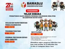 Daftarkan Diri Anda, Bawaslu Butur Buka Pendaftaran Panwaslu Kelurahan/Desa Dalam Pemilihan Tahun 2024
