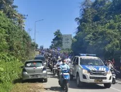 Dikawal Ribuan Pendukung, Paslon MANIS Resmi Mendaftar di KPU Butur